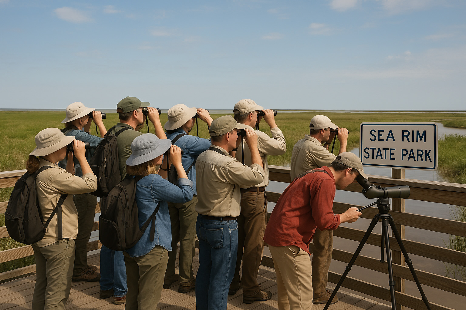 Texas Birders at Sea Rim State Park