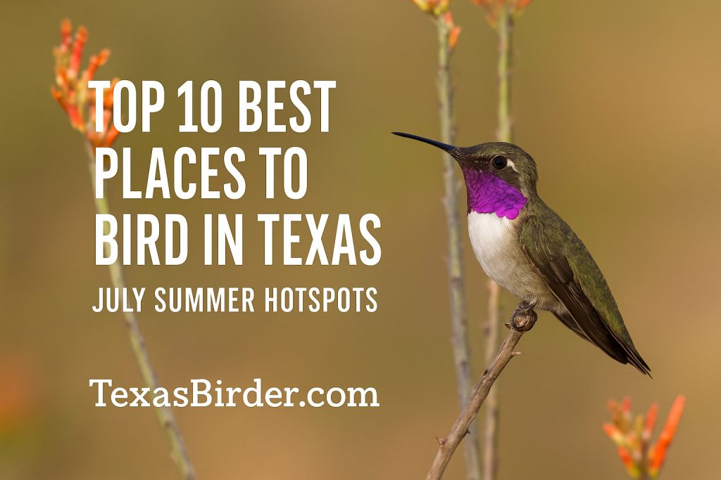 Best Places to Bird in Texas During July; TexasBirder.com