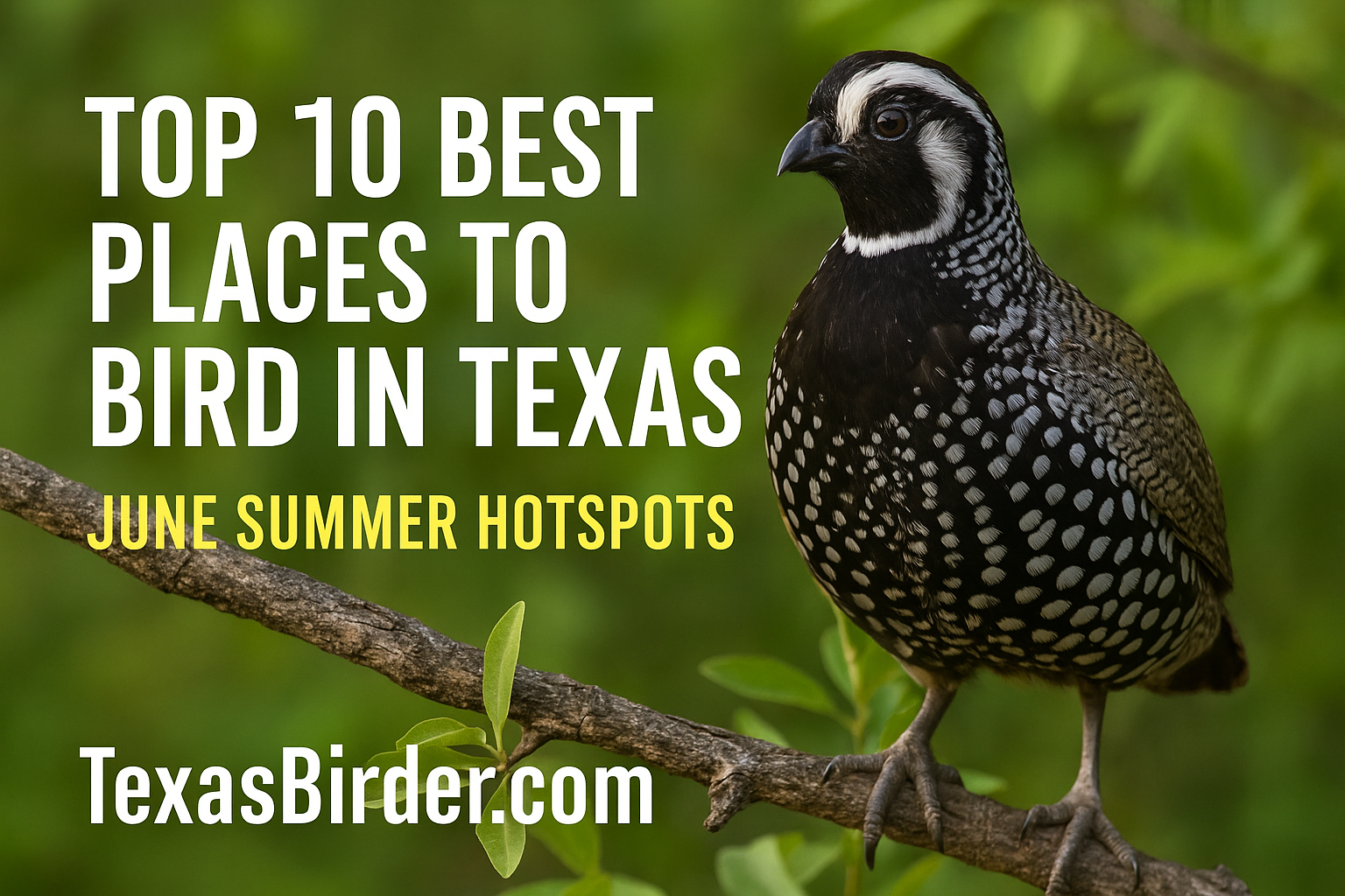 Montezuma Quail - 10 Best Places to bird in Texas in June. TexasBirder.com