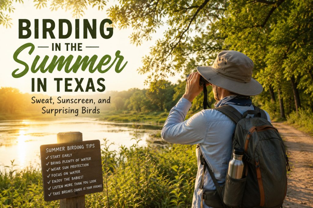 Birding in the Summer, Summer birding in Texas, Texas Birder tips for birding in the summer